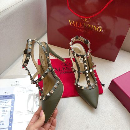 VALENTINO Litchi leather series elegant high heels - Image 3