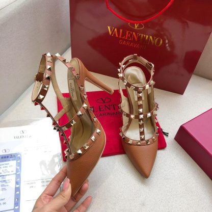 VALENTINO Litchi leather series elegant high heels - Image 3