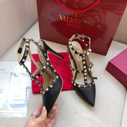 VALENTINO Litchi leather series elegant high heels - Image 3