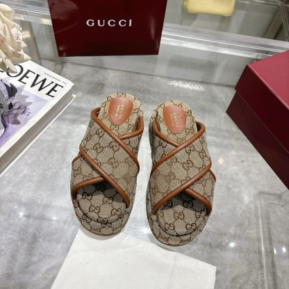 Gucci Women's New GG Cross-over Platform Sandals - Image 3