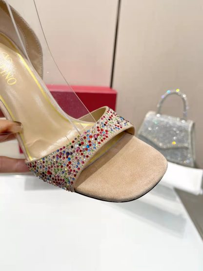 VALENTINO elegant diamond-covered exquisite fashion high heels - Image 3