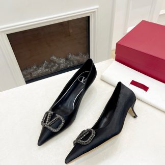 VALENTINO Rhinestone Buckle Elegant High Heels