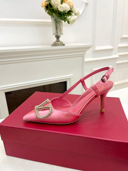 VALENTINO Rhinestone Buckle Elegant High Heels - Image 4