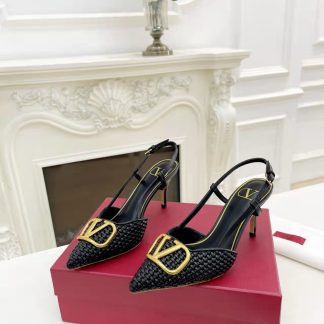 VALENTINO new black women's open-back high-heeled sandals