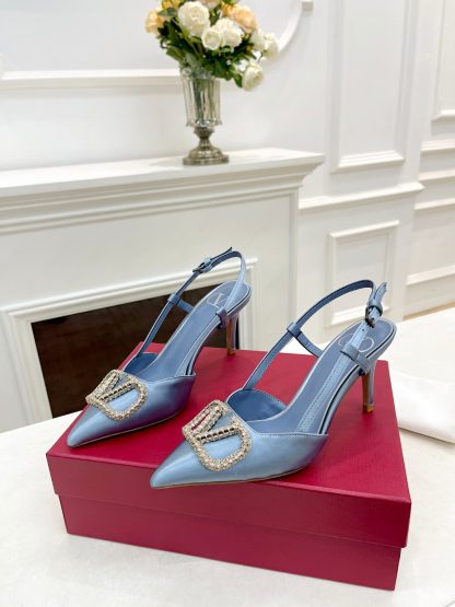 VALENTINO's latest rhinestone buckle luxury high heels