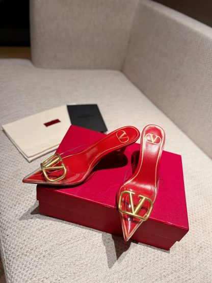 VALENTINO exquisite V buckle transparent film sandals high heels - Image 3