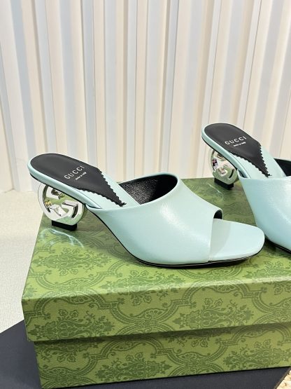 Gucci Double G round heel sandals - Image 3