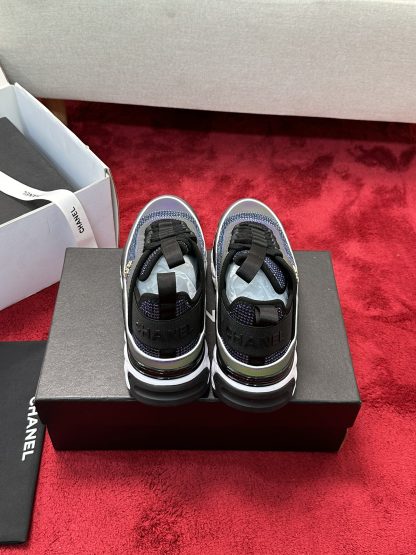 Chanel Unisex Couple Purple Mix Classic Casual Sneakers - Image 3