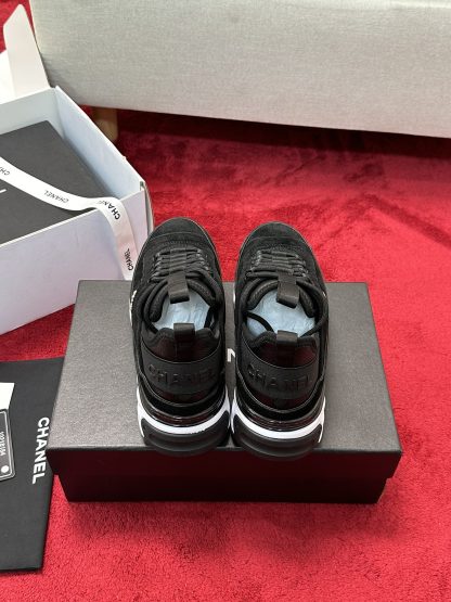Chanel black mix and match classic casual sneakers for men and women - Image 3