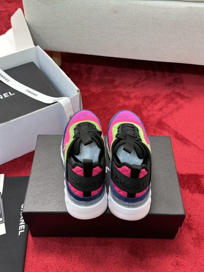 Chanel pink green men's and women's couple's mixed craft embroidery style versatile casual sports shoes - Image 3