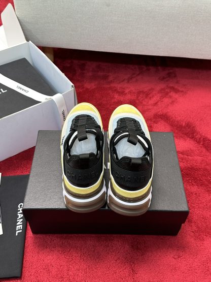 Chanel men's and women's couple's yellow and blue mixed craft embroidery style versatile casual sports shoes - Image 3