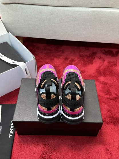 Chanel men's and women's couple's pink and purple mix and match classic fashion casual sports shoes - Image 2