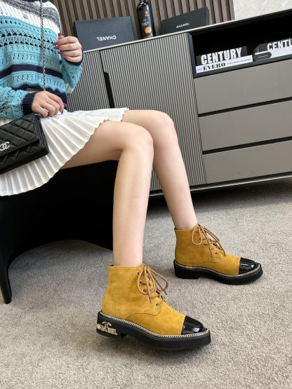 Chanel autumn and winter hit big yellow fashionable simple boots - Image 3