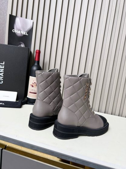 Chanel autumn and winter new electric show diamond style blue-gray boots - Image 3