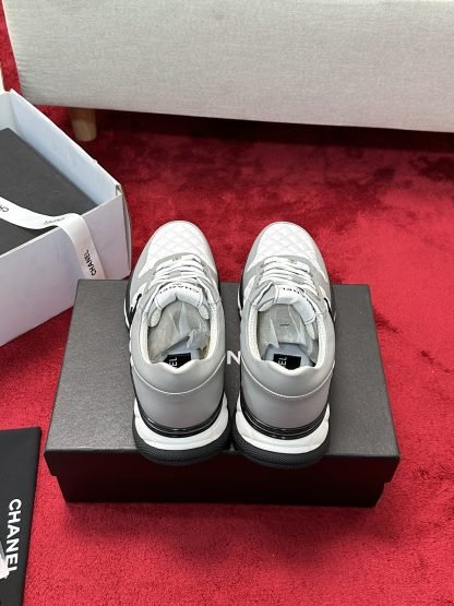 Chanel white and gray craft embroidery style fashion casual sports shoes - Image 3