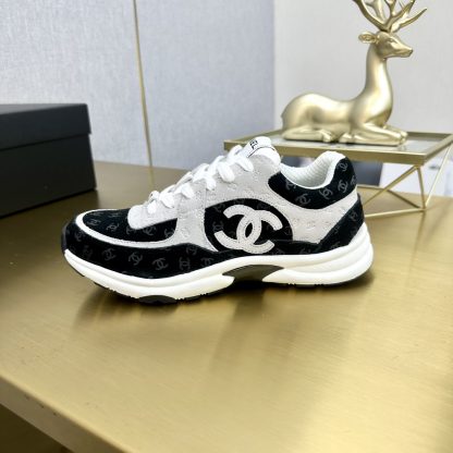 Chanel classic black and gray versatile casual sneakers - Image 3