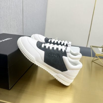 Chanel classic blue-grey fashion casual sneakers - Image 3