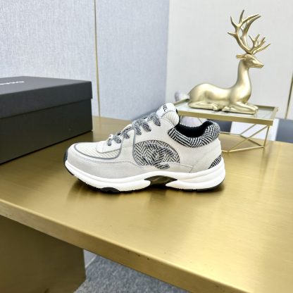 Chanel Classic Fashion Grey Black Casual Sneakers - Image 3