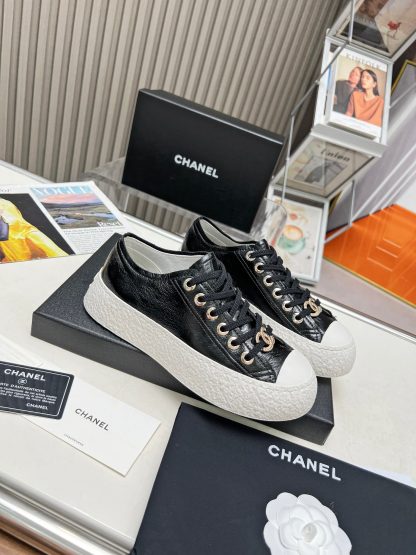 Chanel high-end custom black classic comfortable casual shoes - Image 3