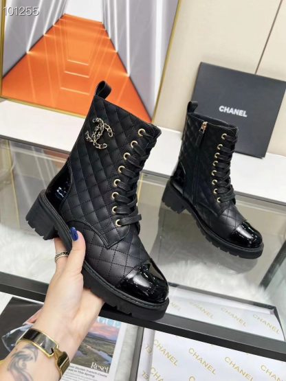 Chanel autumn and winter black leather Martin boots - Image 2