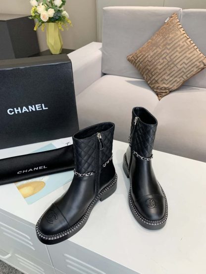 Chanel Black Classic Luxury Soft Comfort Boots - Image 2