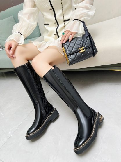 Chanel autumn and winter heavy-duty popular black Chelsea boots - Image 3