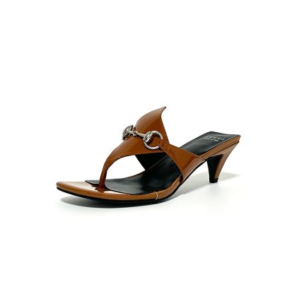 Gucci Spring and Summer Square Toe Flip Flops Classic Buckle Series - Image 3
