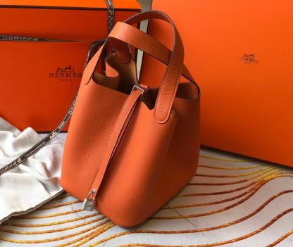 Hermès Sunset Orange Cowhide Basket Bag - Image 3