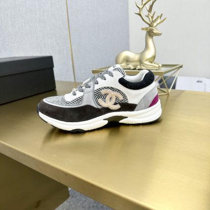 Chanel Classic Fashion Black and Grey Casual Sneakers - Image 3