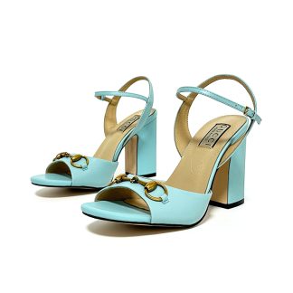 Gucci high heel block heel sandals classic buckle