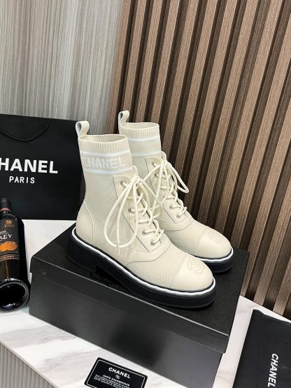 Chanel beige Paris catwalk latest boots - Image 3