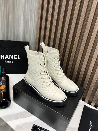Chanel beige leather Paris catwalk latest boots - Image 3