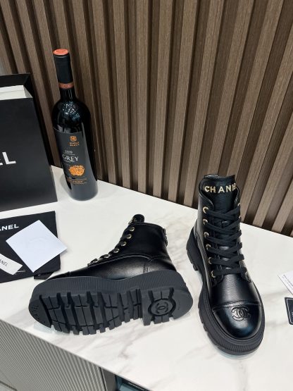 Chanel Black Thick Sole Super Comfortable Motorcycle Boots - Image 2