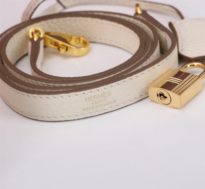 Hermes Milkshake White Kelly Handbag Size 28cm 25cm - Image 3