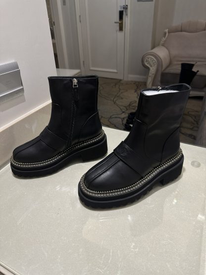 Chanel black autumn and winter high-end classic luxury leather ankle boots - Image 3