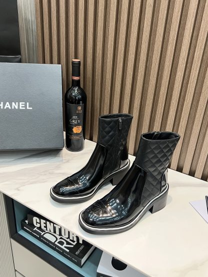 Chanel Paris catwalk latest black comfortable boots with a heel height of 6.5cm - Image 2