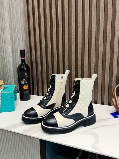 Chanel's latest boots from the Paris catwalk in beige and black - Image 2