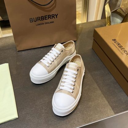 Burberry Vintage Check Cotton Sneakers - Image 4