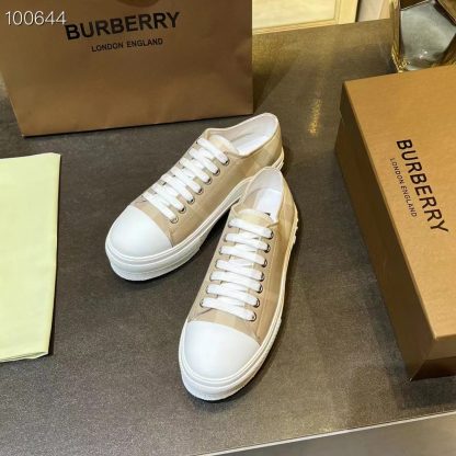 Burberry Vintage Check Cotton Sneakers - Image 4