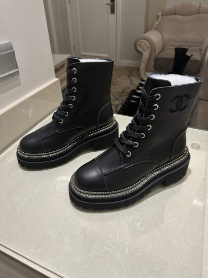 Chanel autumn and winter high-end custom classic luxury soft black boots - Image 3