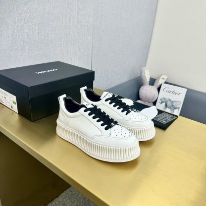 Chanel classic white and black mix classic fashion casual sneakers - Image 3