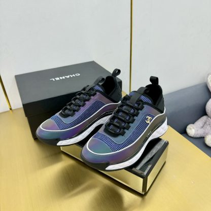 Chanel classic purple and blue mix and match fashion casual dad shoes for men and women - Image 3