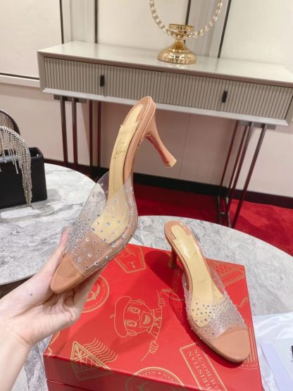 Christian Louboutin Film Diamond Peep-Toe High Heels - Image 3