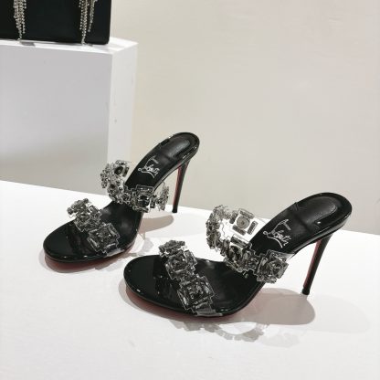 Christian Louboutin JUST QUEEN crystal high-heeled slippers - Image 3