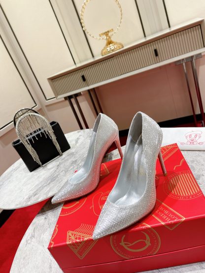 Christian Louboutin Elegant Shimmer Stiletto Heels - Image 3