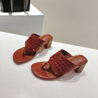 ChristianLouboutin red bottom women's thong high heel sandals - Image 3