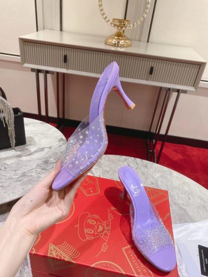 Christian Louboutin Film Diamond Peep-Toe High Heels - Image 3