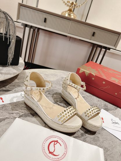 Christian Louboutin metal studded wedge sandals - Image 3