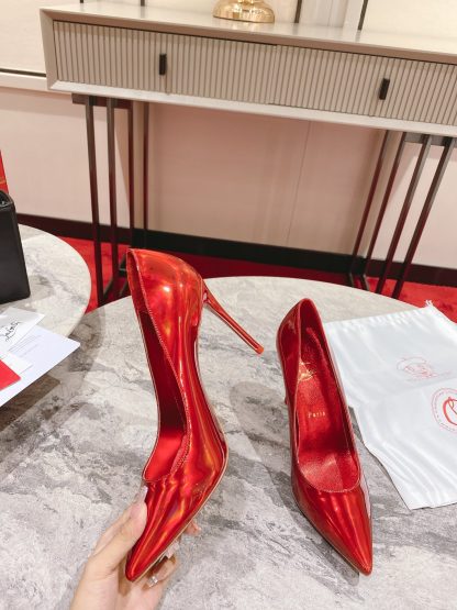ChristianLouboutin mirror red temperament high heels - Image 3