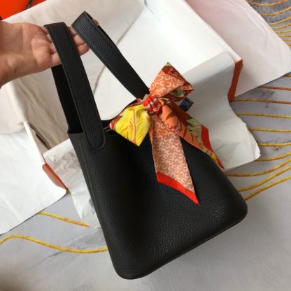 Hermès black and silver unique lightweight wear-resistant and waterproof basket bag - Image 3